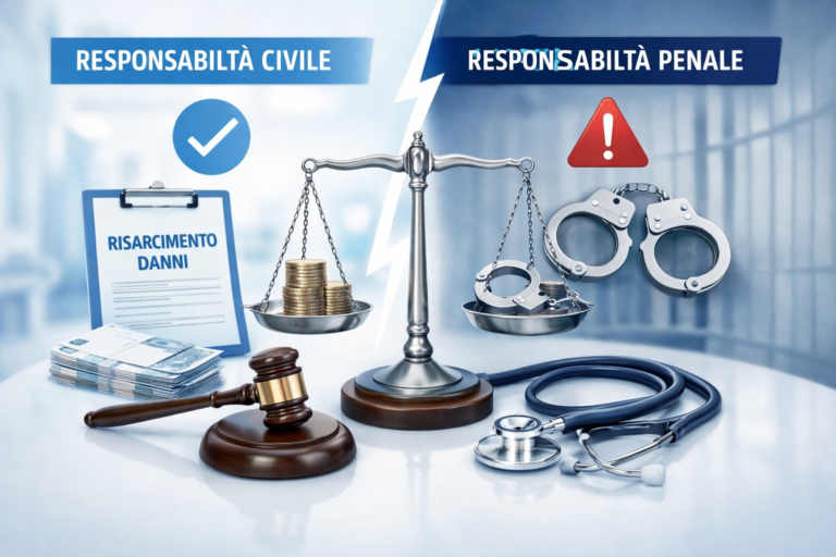 Scopri di più sull'articolo Responsabilità civile vs penale del medico: differenze