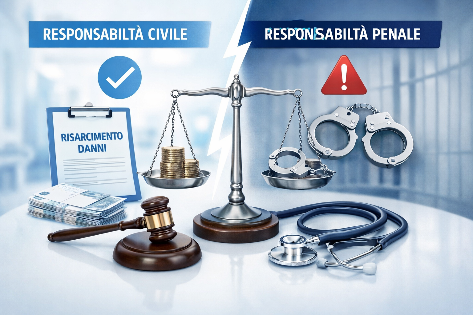 Scopri di più sull'articolo Responsabilità civile vs penale del medico: differenze